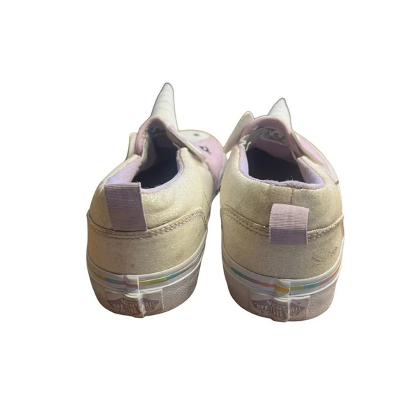 Vans Asher V Kids Unicorn Magic Rainbow Slip-On Sneakers Purple Canvas Missy 2.5 - Picture 7 of 8